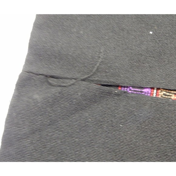 Tiki Totem Islander Tropical Knit Pillow Cover Black 17x17 Orange Red Purple - Picture 6 of 7